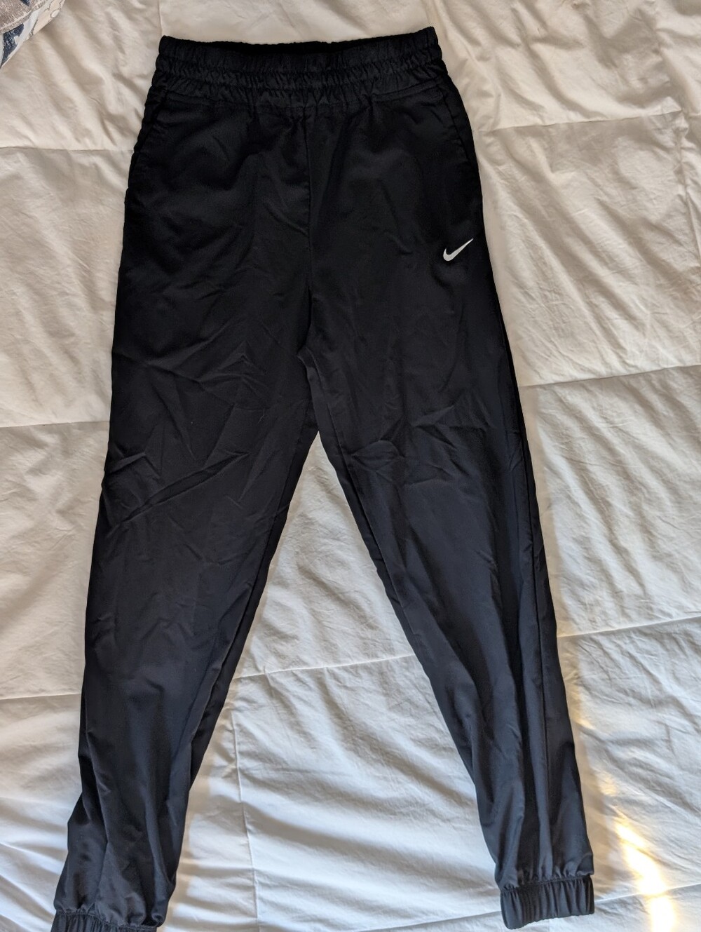 NIKE Dri-FIT Kids Black Woven Athletic Joggers Track Pants Size M (10-12)
